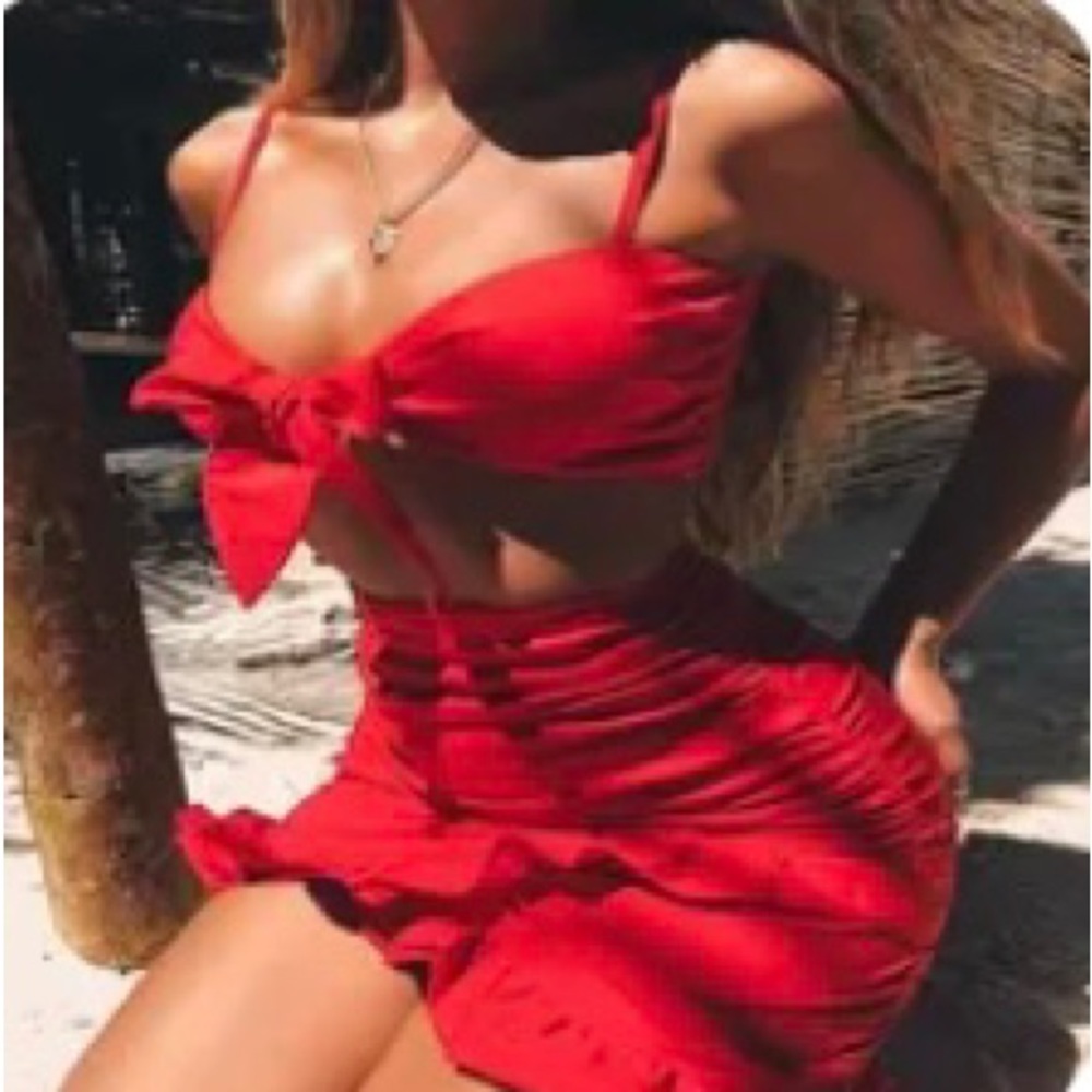 2-Piece Skirt Swim Suit